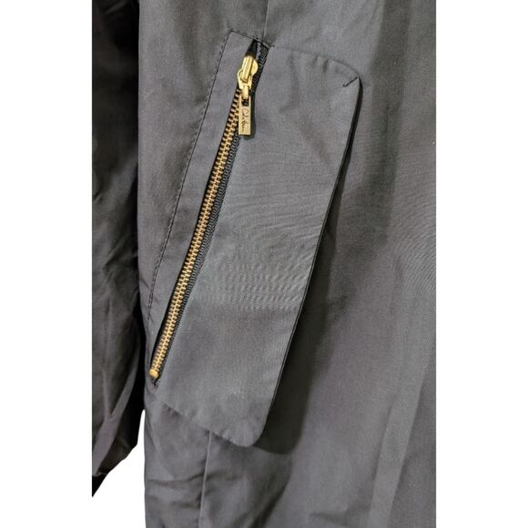 Cole Haan Black Lightweight Trench Coat w/ Tie Waist Women's M - Picture 6 of 10